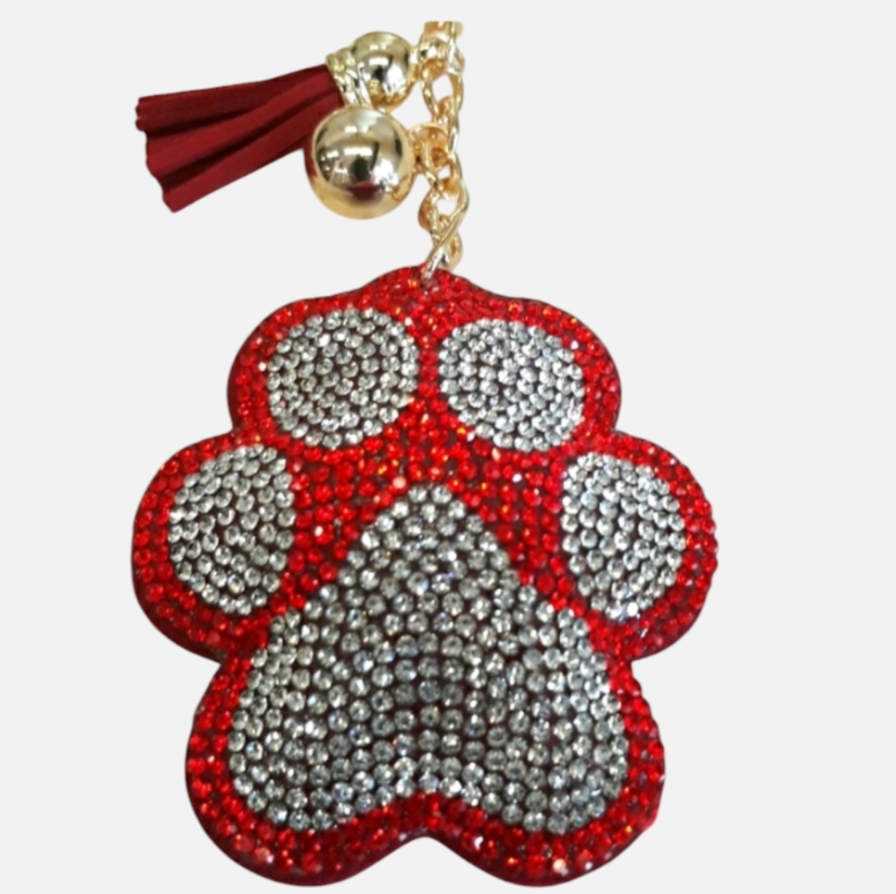 Bright Red Dog Keychain NEW